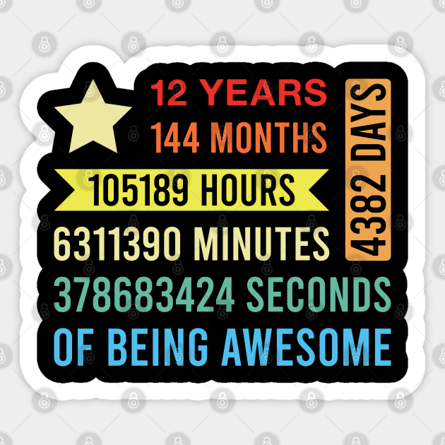 Funny 12 Year Old Saying 12th Birthday 12 Years 144 Months of Being